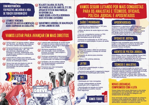 Panfleto da campanha com as propostas da Chapa 1